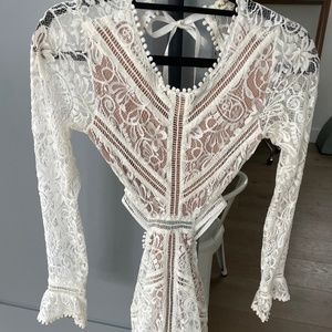 For Love and Lemons Emerie Cutout lace dress